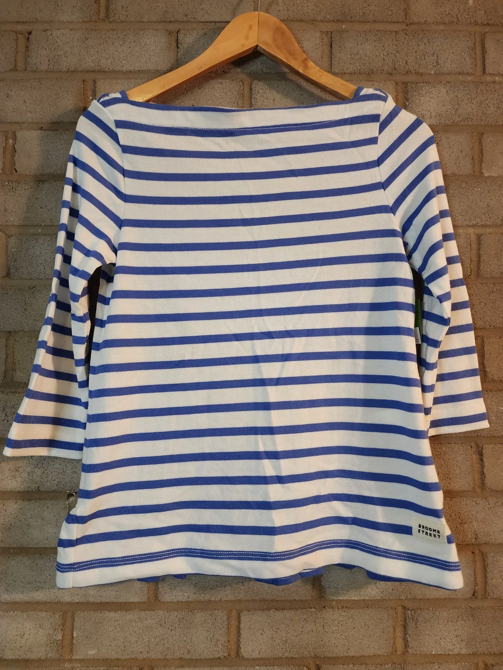 Kate Spade Broome Street Striped Boatneck Nautical Women’s Top - Blue and White